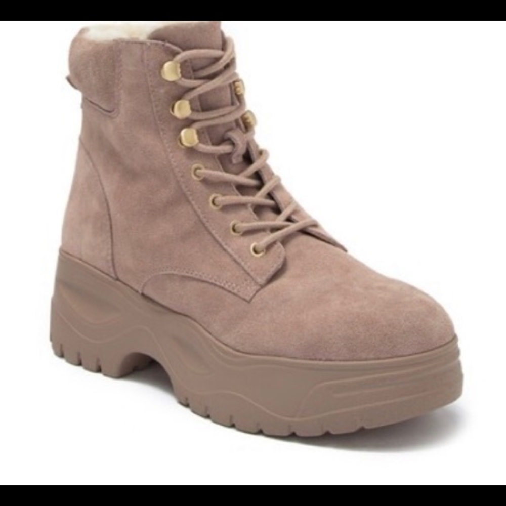 Steve Madden Maximo Faux Fur Suede Platform Boot